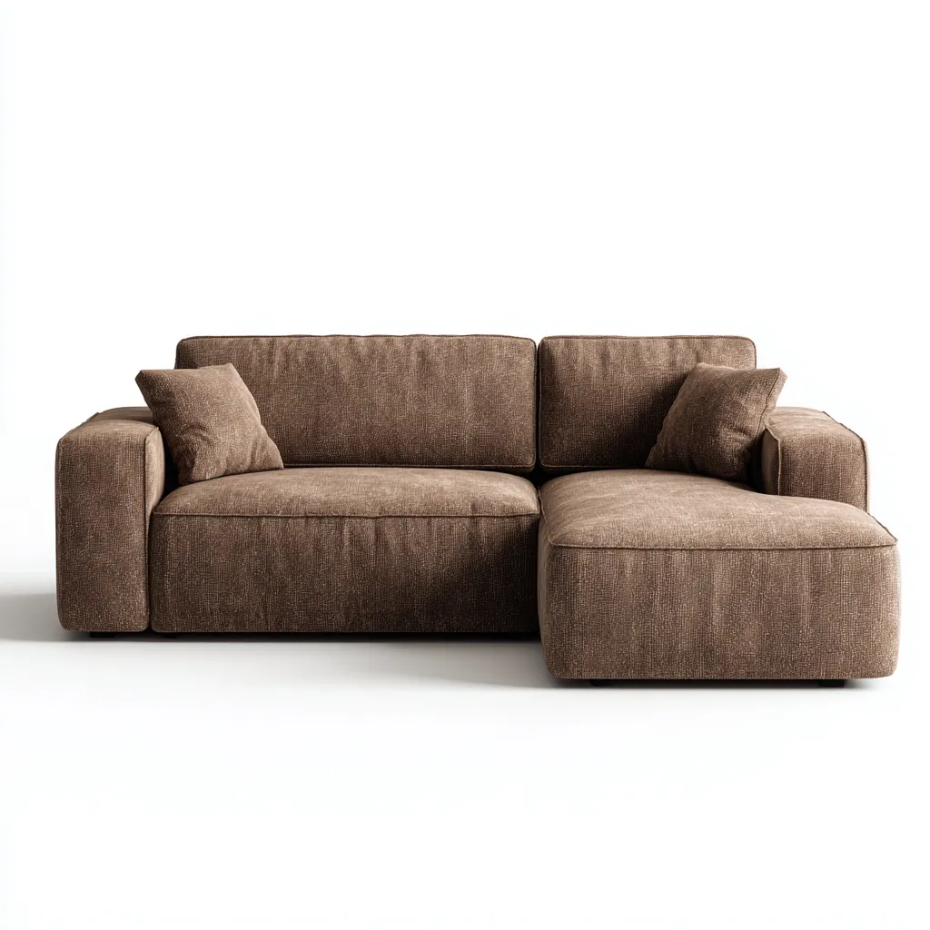 Canapé d'angle tissu 288x170x86 cm - brun - pour salon - design moderne-Placidnest