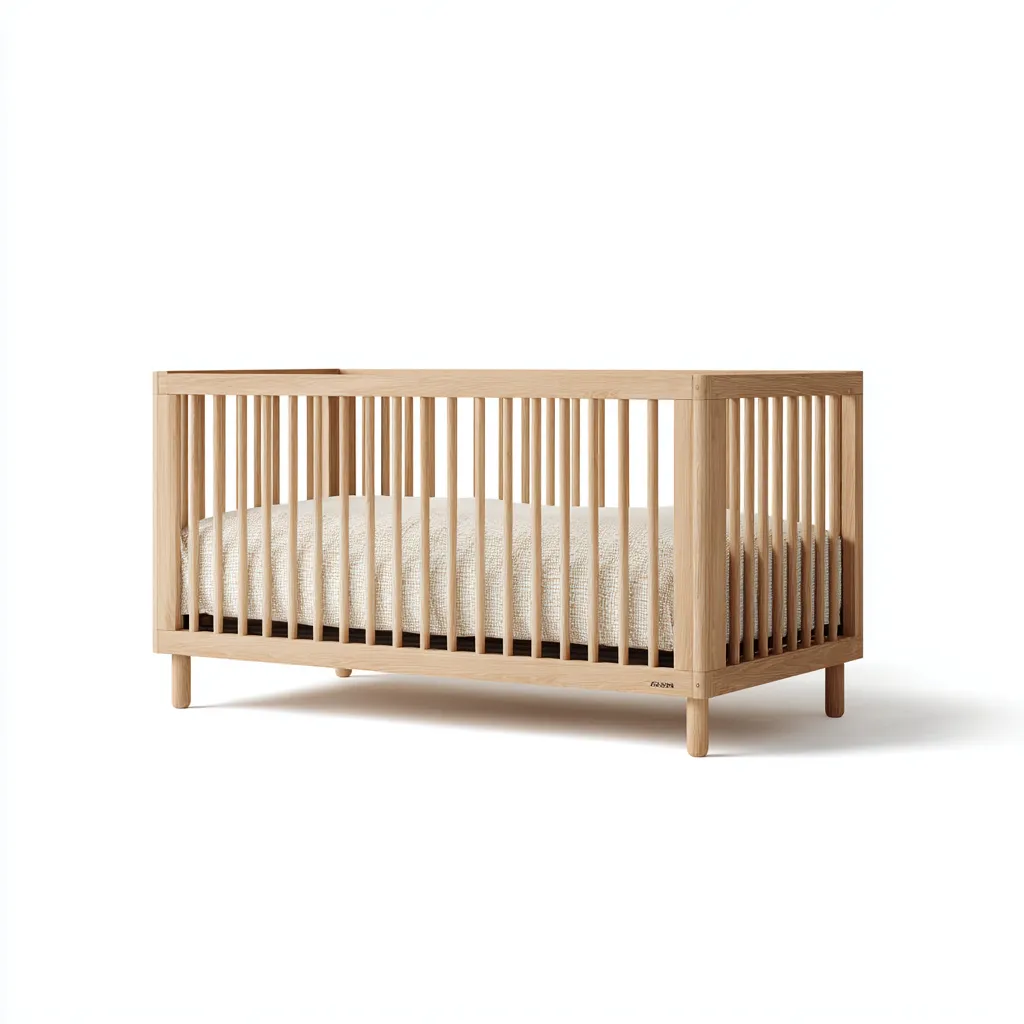 Lit bébé bois 125x65x85 cm - bois clair - pour chambre - design moderne-Placidnest