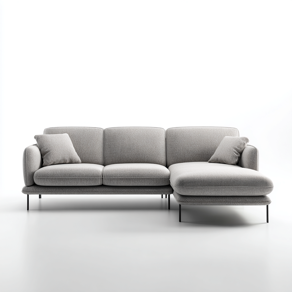 Canapé d'angle tissu 272x162x85 cm - gris clair - pour salon - design moderne-Placidnest