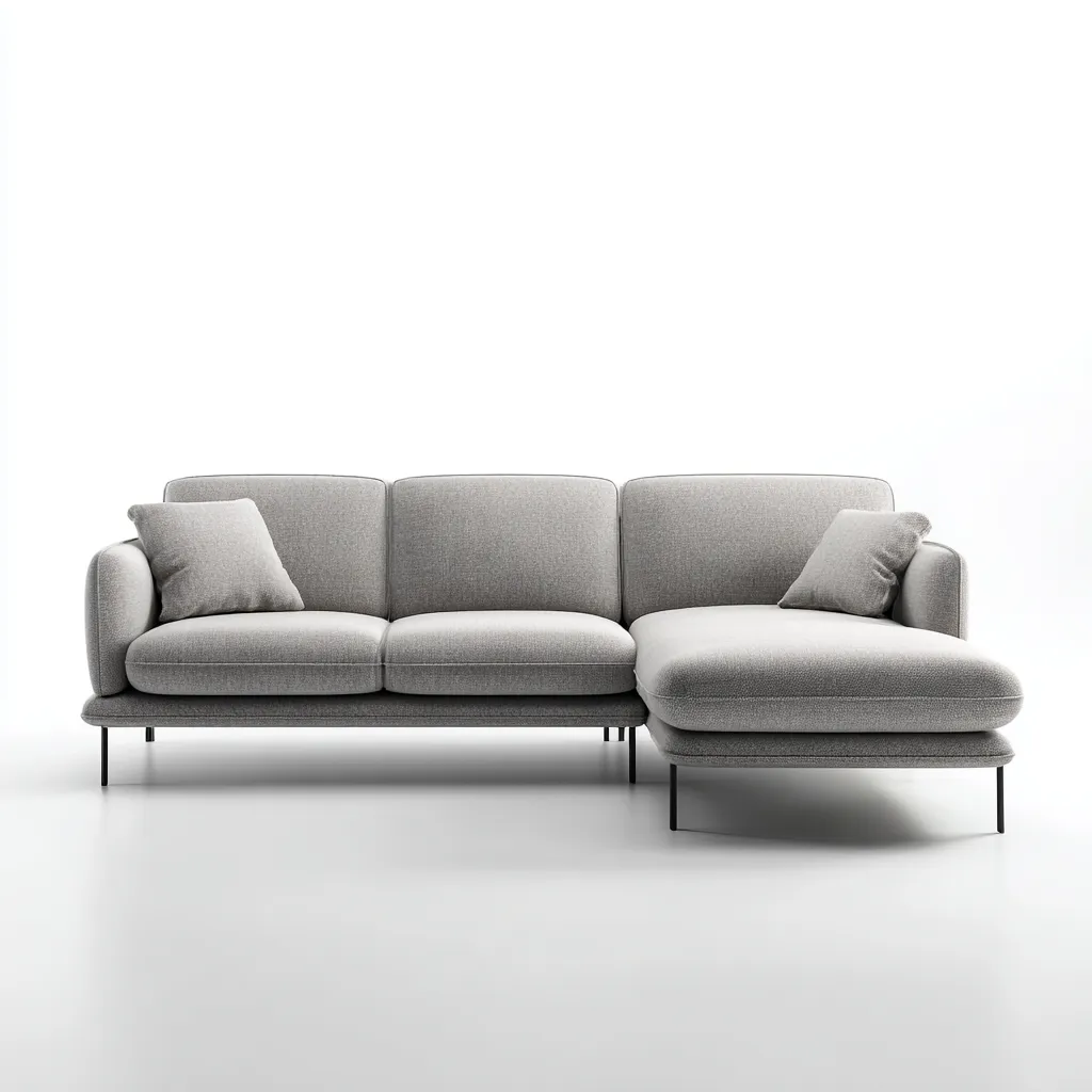 Canapé d'angle tissu 272x162x85 cm - gris clair - pour salon - design moderne-Placidnest