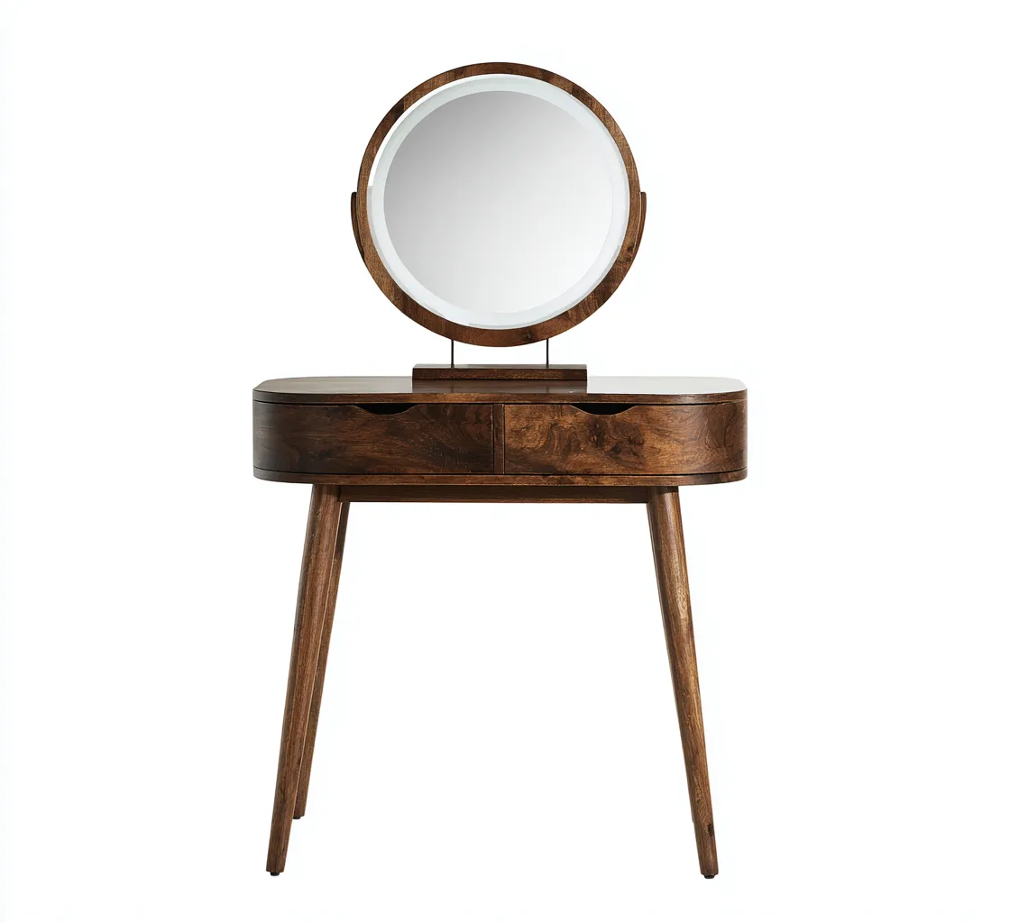 Coiffeuse bois 90x45x135 cm - marron - pour chambre - design moderne-Placidnest