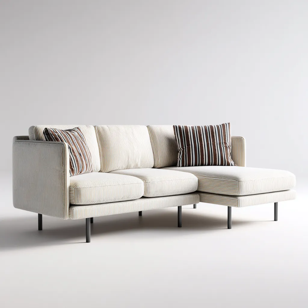 Canapé d'angle tissu 286x169x87 cm - beige - pour salon - design moderne-Placidnest