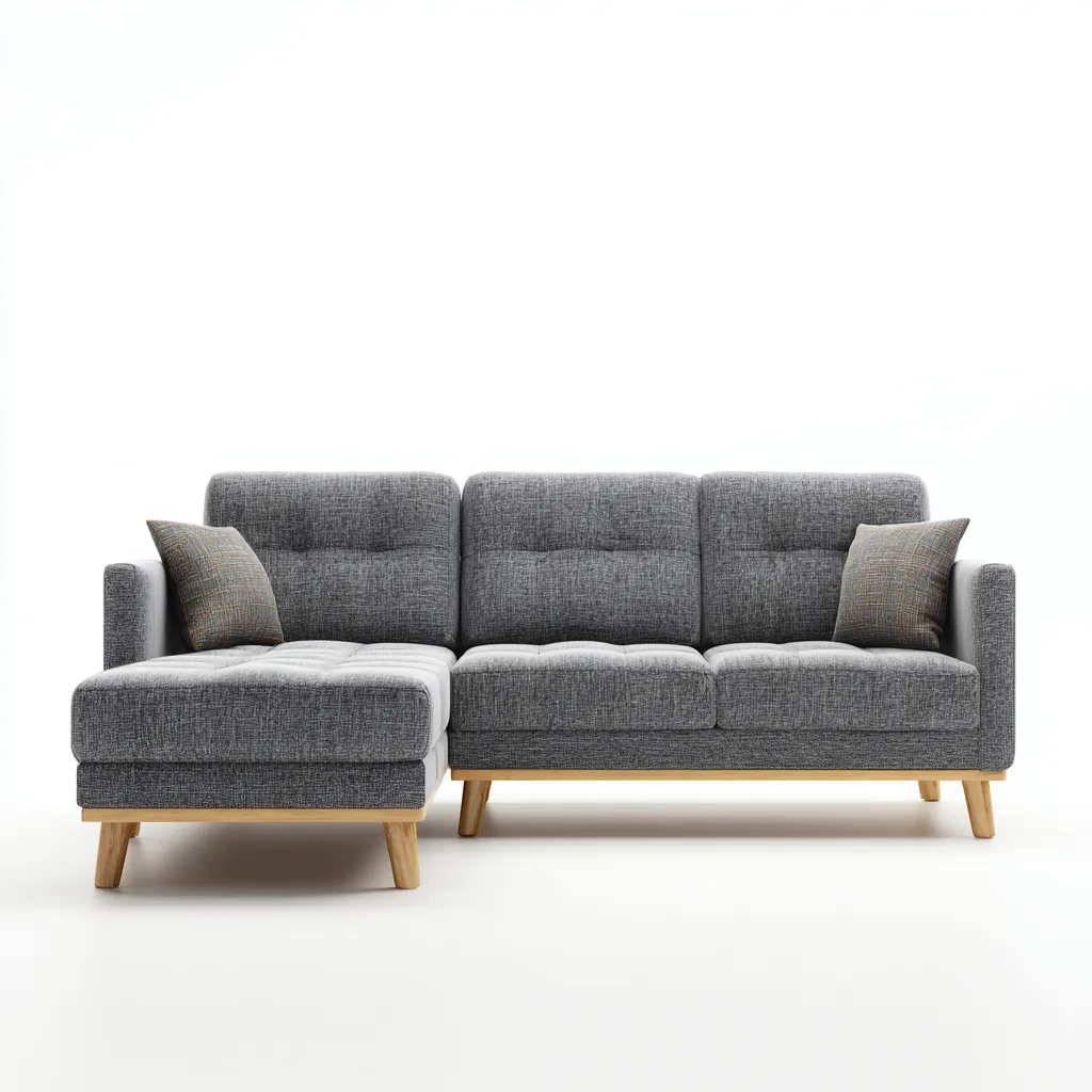 Canapé d'angle tissu 260x160x85 cm - gris - pour salon - design moderne-Placidnest