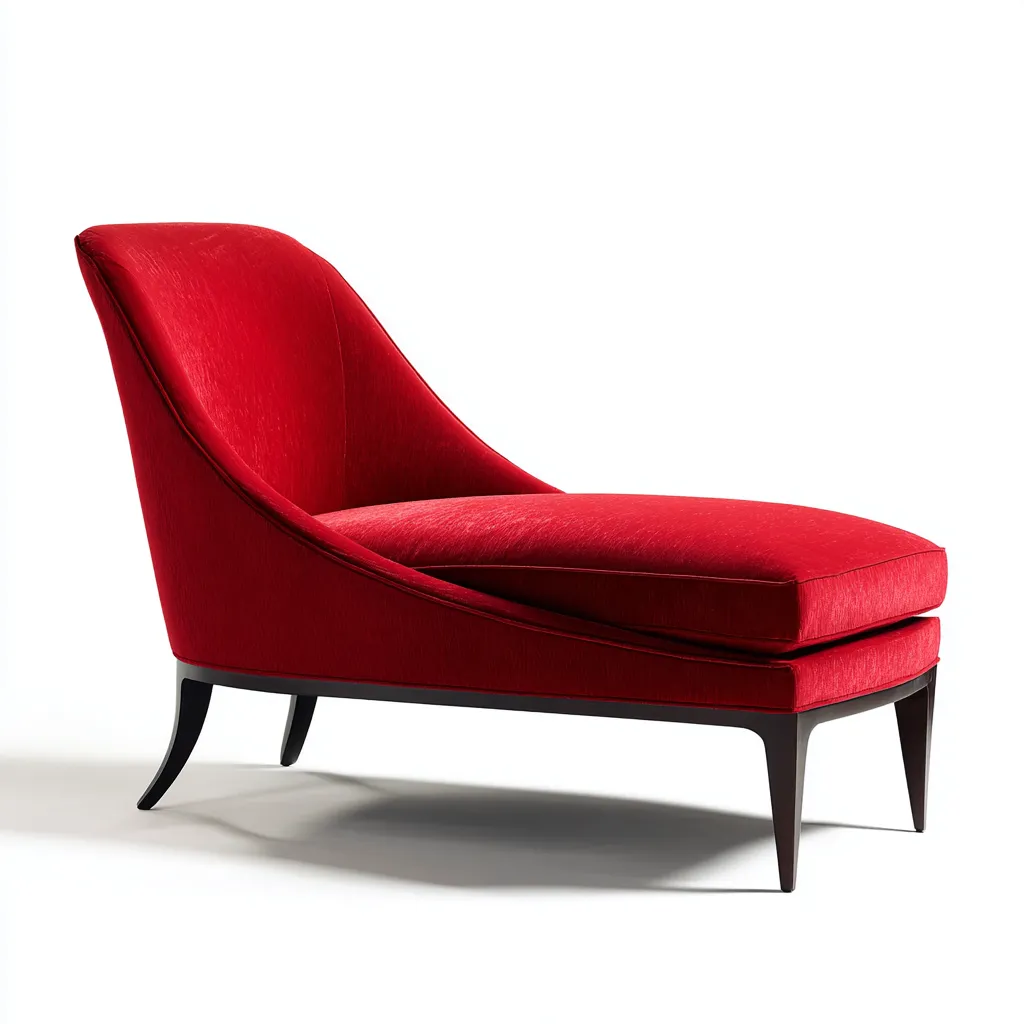 Chaise longue en tissu 160x70x85 cm - rouge - adaptée au salon - design contemporain-Placidnest