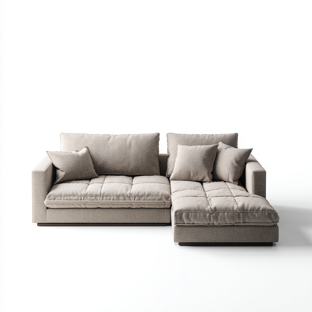 Canapé d'angle tissu 273x168x87 cm - beige - pour salon - design moderne-Placidnest