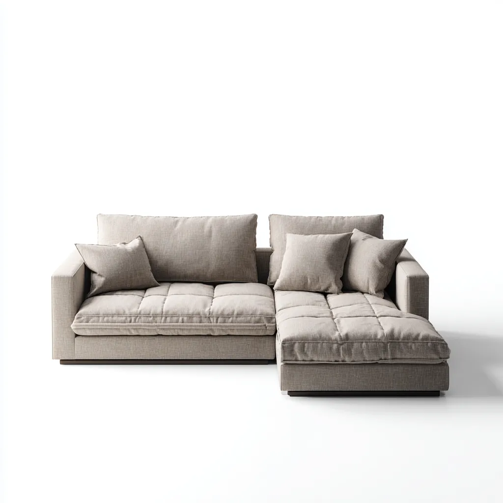 Canapé d'angle tissu 273x168x87 cm - beige - pour salon - design moderne-Placidnest