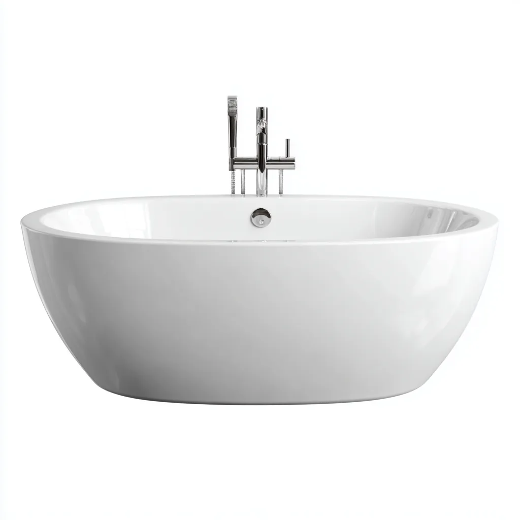 Baignoire acrylique 170x80x60 cm - blanc - design moderne - adapté à la salle de bain-Placidnest