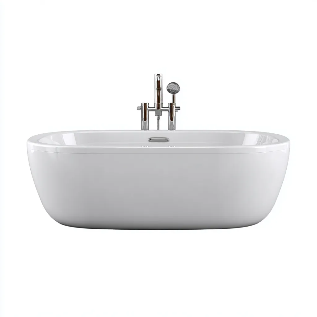 Baignoire acrylique 168x78x58 cm - blanc - design moderne - adapté à la salle de bain-Placidnest