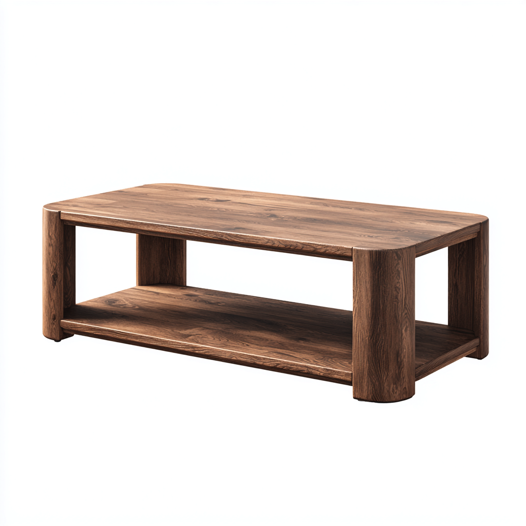 Table basse en bois 110x55x40 cm - marron foncé - pour salon - design moderne naturel-Placidnest