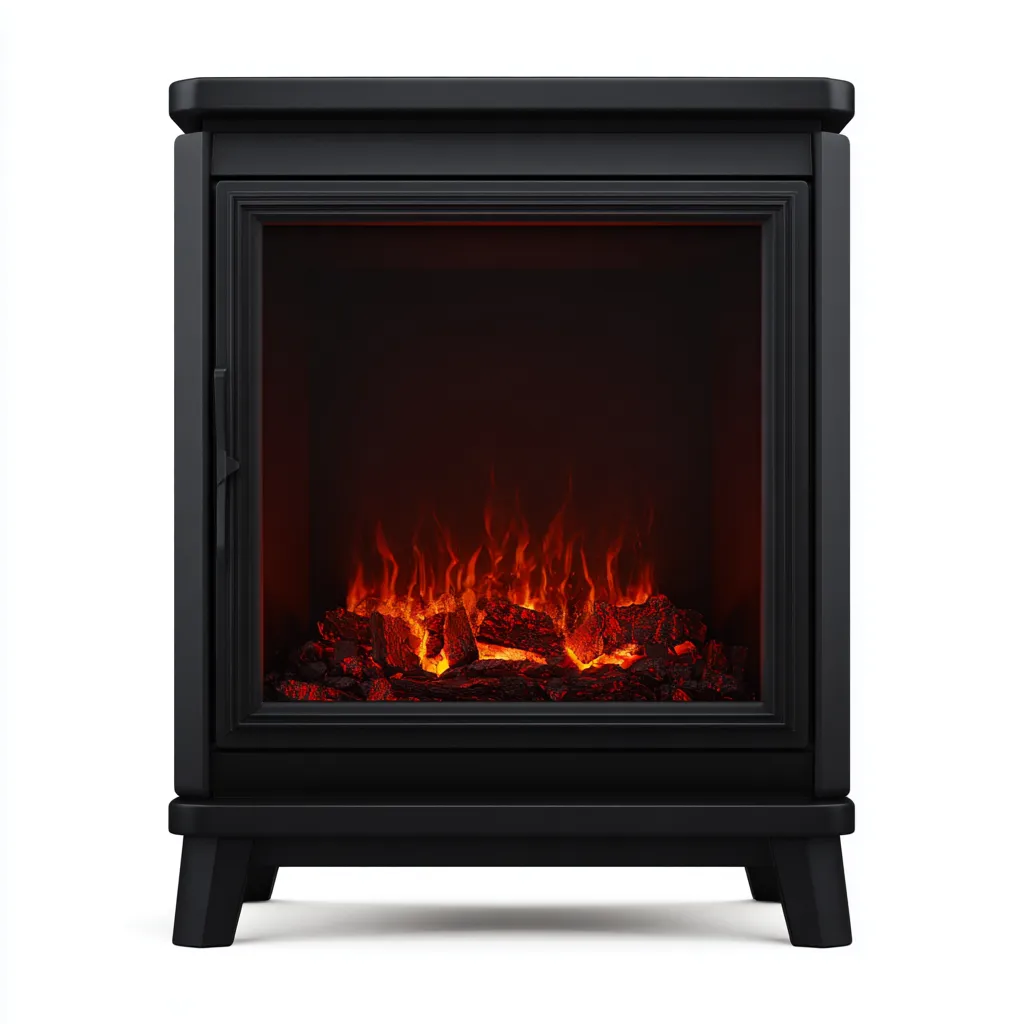 Cheminée électrique en métal 60x38x78 cm - noir - adaptée au salon - design moderne-Placidnest