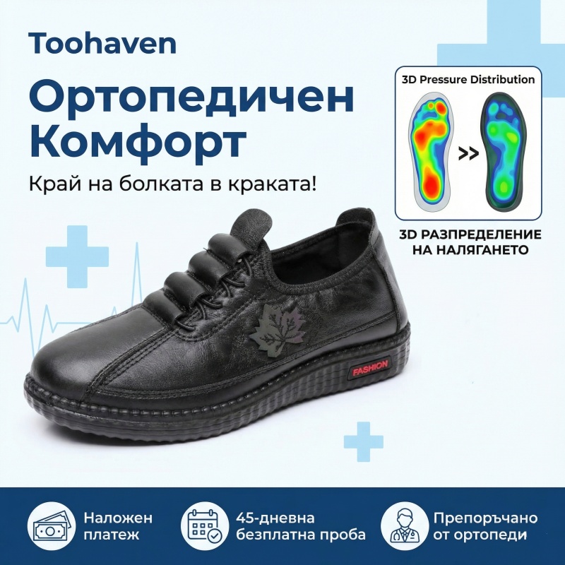 🐂【Висококачествена кожа】【⏰50% отстъпка днес - не пропускайте!】✅Широка горна част + ръчно зашита 🔴CE сертифицирано/медицинско изделие