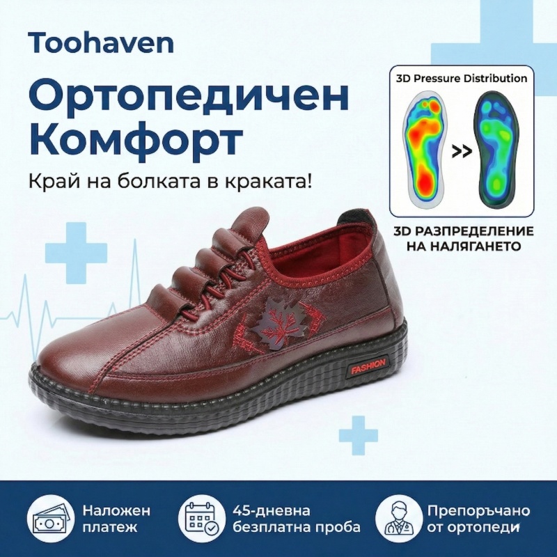 🐂【Висококачествена кожа】【⏰50% отстъпка днес - не пропускайте!】✅Широка горна част + ръчно зашита 🔴CE сертифицирано/медицинско изделие