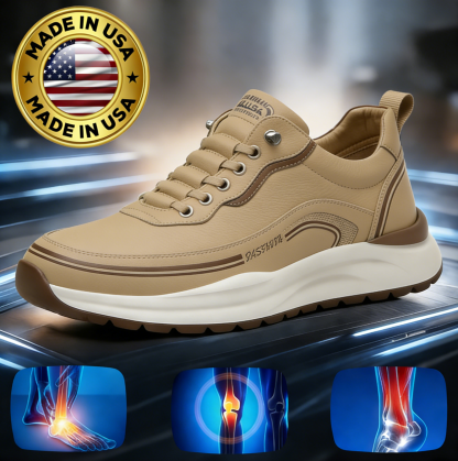 🐂【Стелки с изкуствен интелект】Произведено в САЩ✅ Висококачествена кожа + ръчно зашити - задължително за мъже🔴 Преносим подиатър