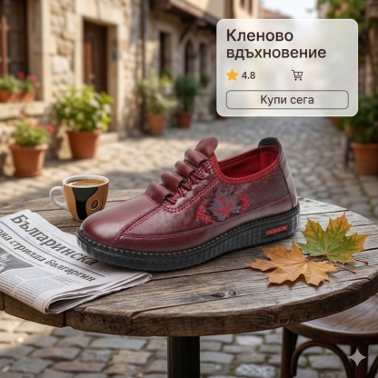 🐂【Висококачествена кожа】【⏰50% отстъпка днес - не пропускайте!】✅Широка горна част + ръчно зашита 🔴CE сертифицирано/медицинско изделие