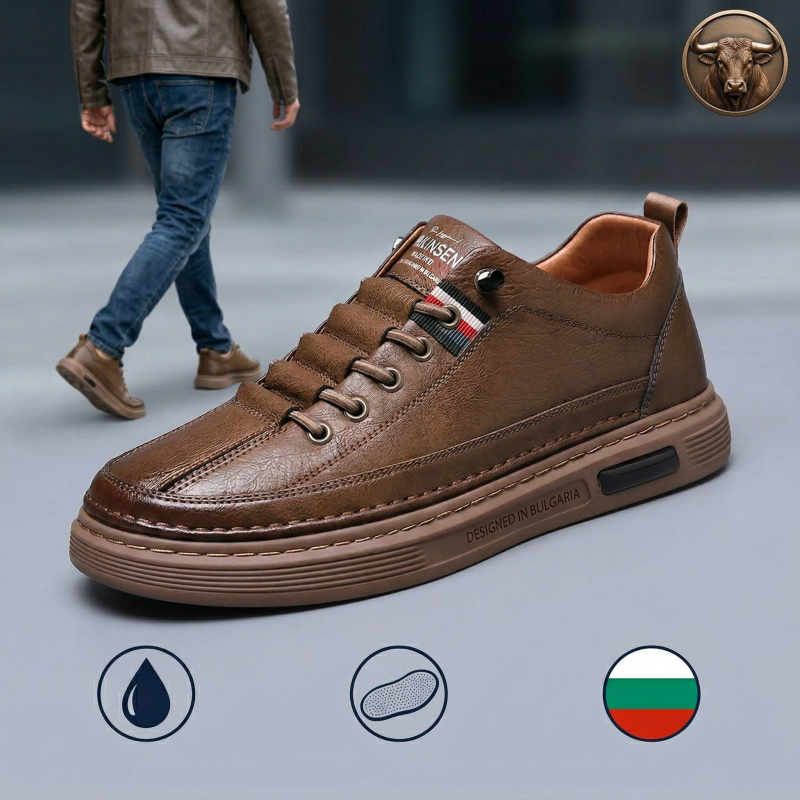 🐂【Произведено в САЩ】✅Висококачествена кожа + ръчно шити: Задължително за мъжете🔴Ортопедичен лекар