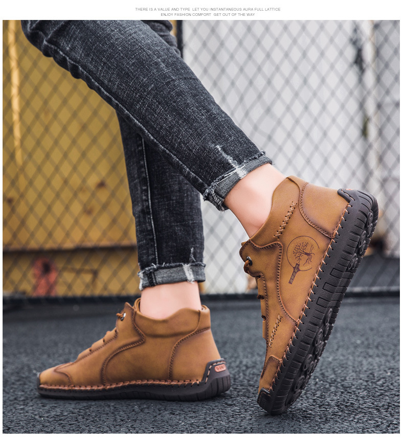 Měkké a pohodlné italské ručně vyráběné kožené boty (podpora klenby usnadňuje chůzi)