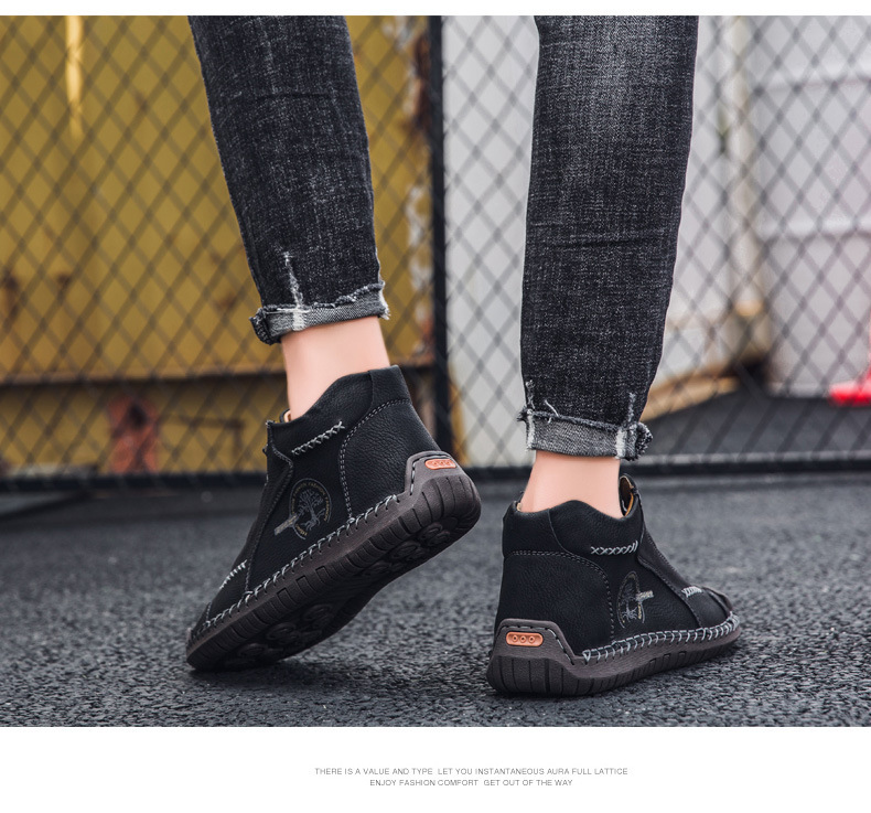 Měkké a pohodlné italské ručně vyráběné kožené boty (podpora klenby usnadňuje chůzi)