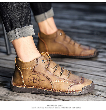 Měkké a pohodlné italské ručně vyráběné kožené boty (podpora klenby usnadňuje chůzi)