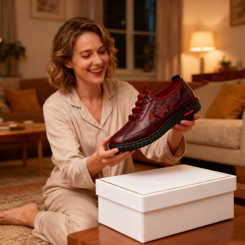 🐂【Висококачествена кожа】【⏰50% отстъпка днес - не пропускайте!】✅Широка горна част + ръчно зашита 🔴CE сертифицирано/медицинско изделие