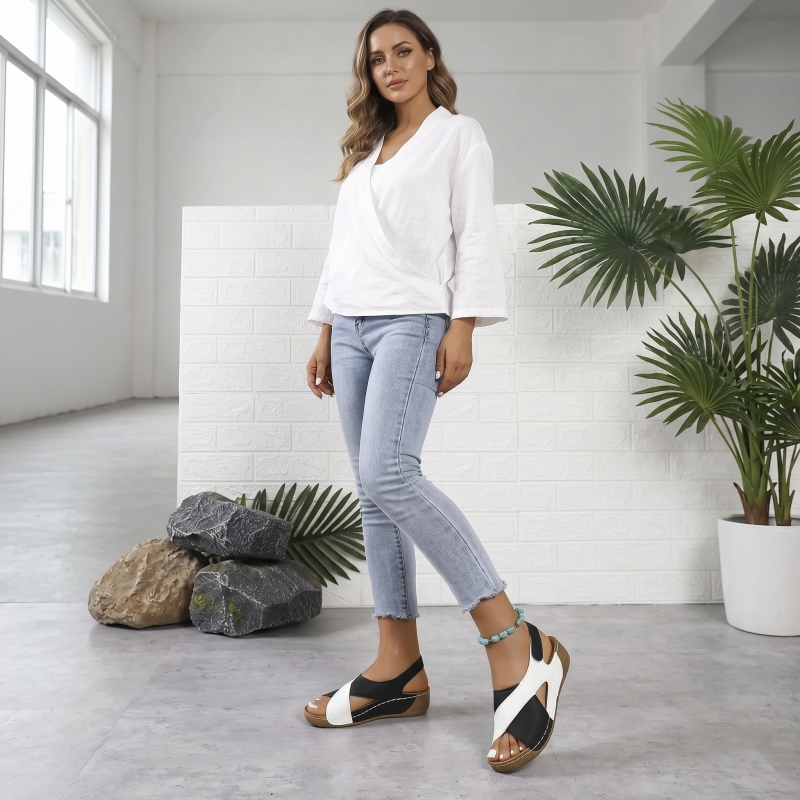 🐂【Висококачествена кожа】【⏰50% отстъпка днес - Не пропускайте!】✅Широк дизайн с пръсти + регулиране с велкро + здрава и неплъзгаща се подметка +🔴Многоточкова опора на свода