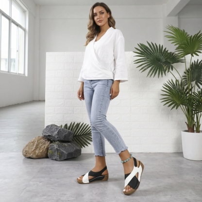 🐂【Висококачествена кожа】【⏰50% отстъпка днес - Не пропускайте!】✅Широк дизайн с пръсти + регулиране с велкро + здрава и неплъзгаща се подметка +🔴Многоточкова опора на свода