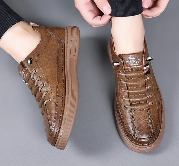 (🔥50% de desconto hoje - não perca) - Sapatos de pele italiana macios e confortáveis ​​(apoio no arco - alivia as dores nos pés)