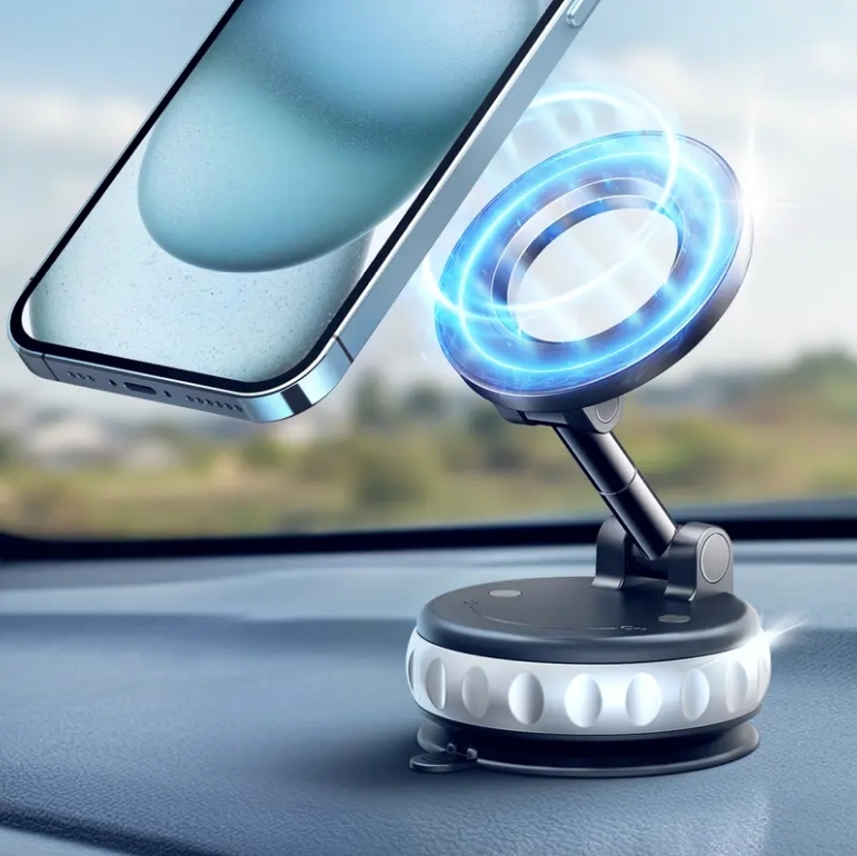 🏆 50K+ SOLD! – Almost Gone-2025 Upgrade Magnetic Car Phone Holder, 360oRotation & Extension, Car Vacuum Phone HolderMount with One-Step Lock, Compact & StableDesign, Car Accessories