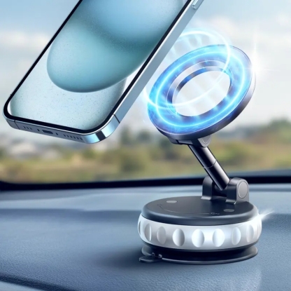 🏆 50K+ SOLD! – Almost Gone-2025 Upgrade Magnetic Car Phone Holder, 360oRotation & Extension, Car Vacuum Phone HolderMount with One-Step Lock, Compact & StableDesign, Car Accessories