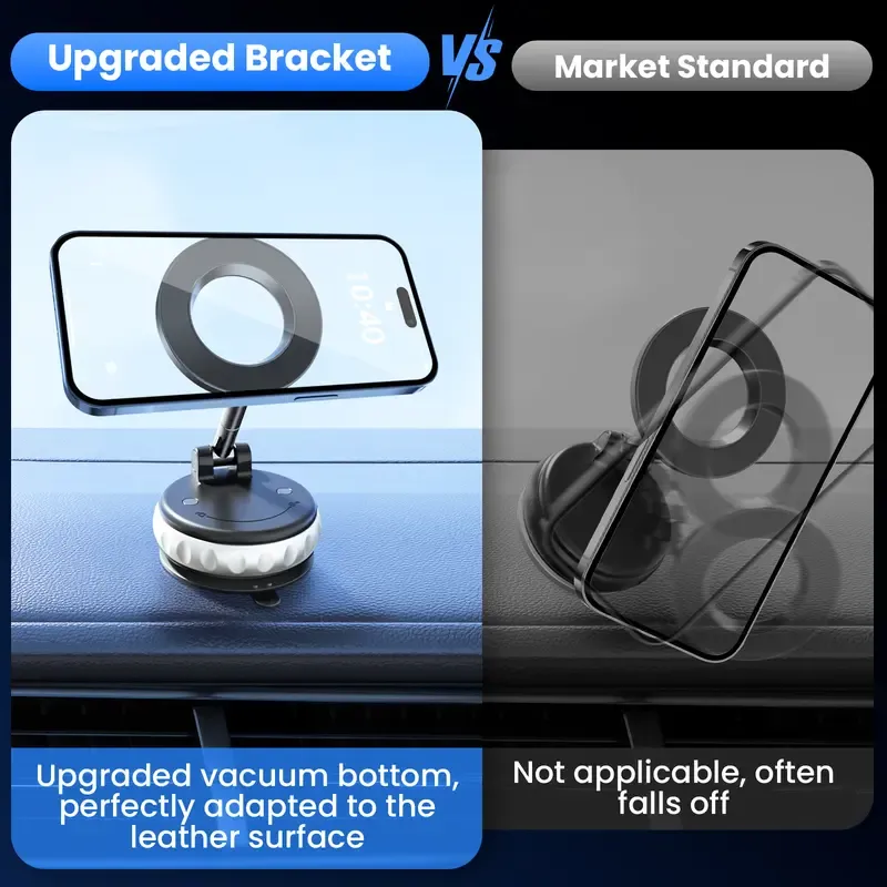 🏆 50K+ SOLD! – Almost Gone-2025 Upgrade Magnetic Car Phone Holder, 360oRotation & Extension, Car Vacuum Phone HolderMount with One-Step Lock, Compact & StableDesign, Car Accessories