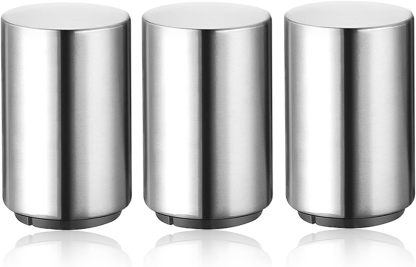Premium Beer Bottle Opener (Silver), MagneticAutomatic Stainless Steel Push Down Opener, NoCap Can Escape, Quick Open Cap for KitchenHome Bar Restaurant Household Utensils