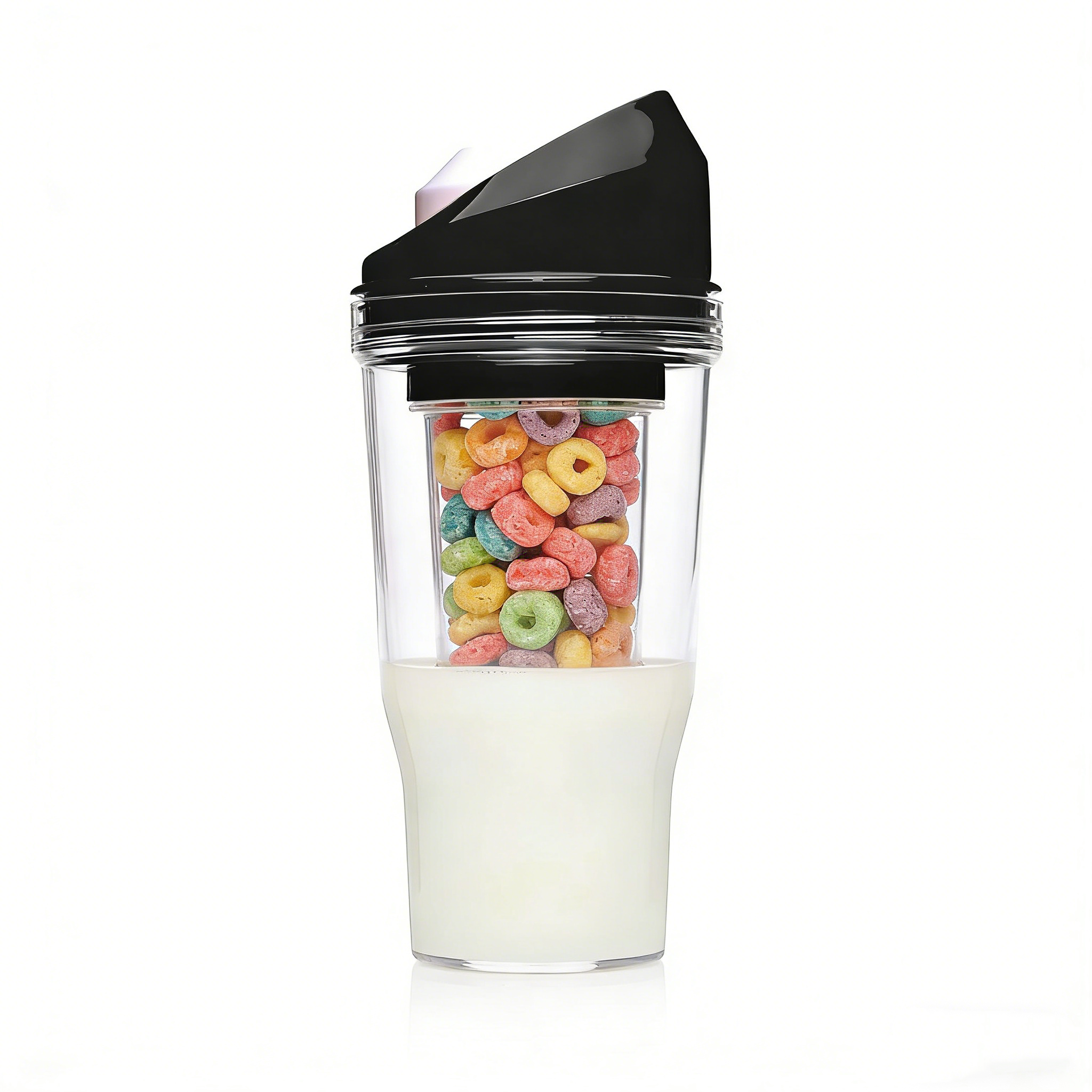 Portable Plastic Cereal Cup | Convenient Breakfast Cereal and Milk Container
