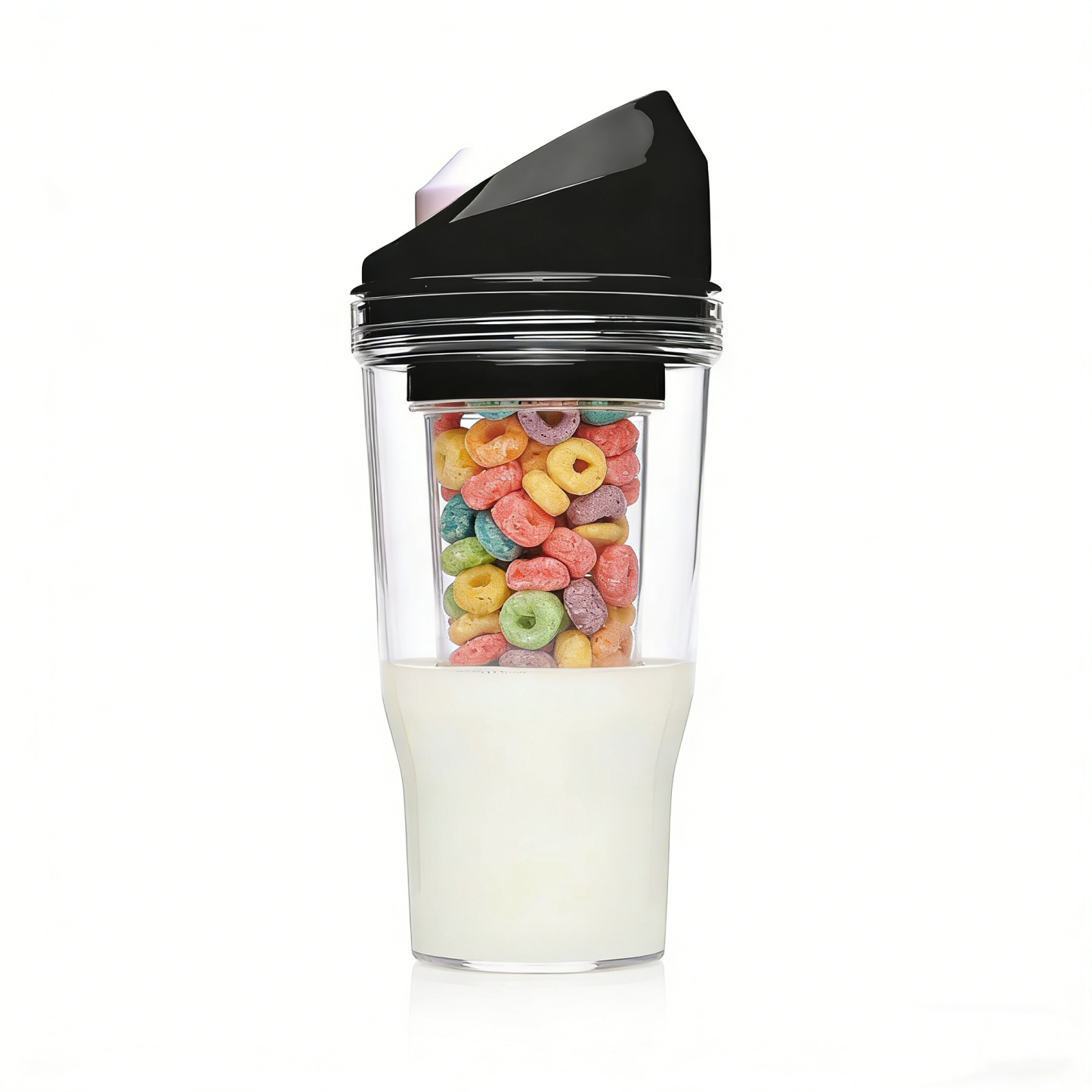 Portable Plastic Cereal Cup | Convenient Breakfast Cereal and Milk Container