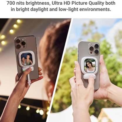 Mini Smartphone Vlog Selfie Monitor Screen — Clip-on Phone Holder Stand