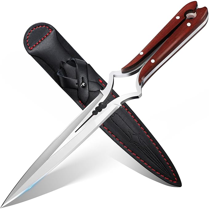 Outdoor survival hunting knife, fixed blade