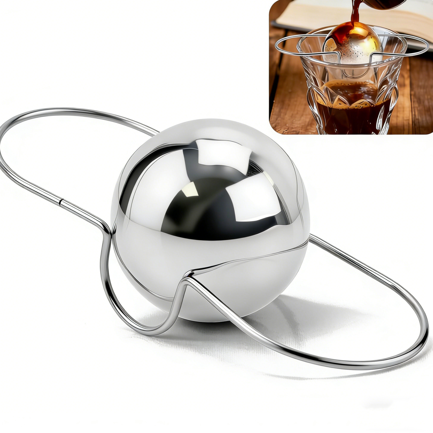 Espresso Cooling Ball – Stainless Steel Frozen Ice Rock for Coffee