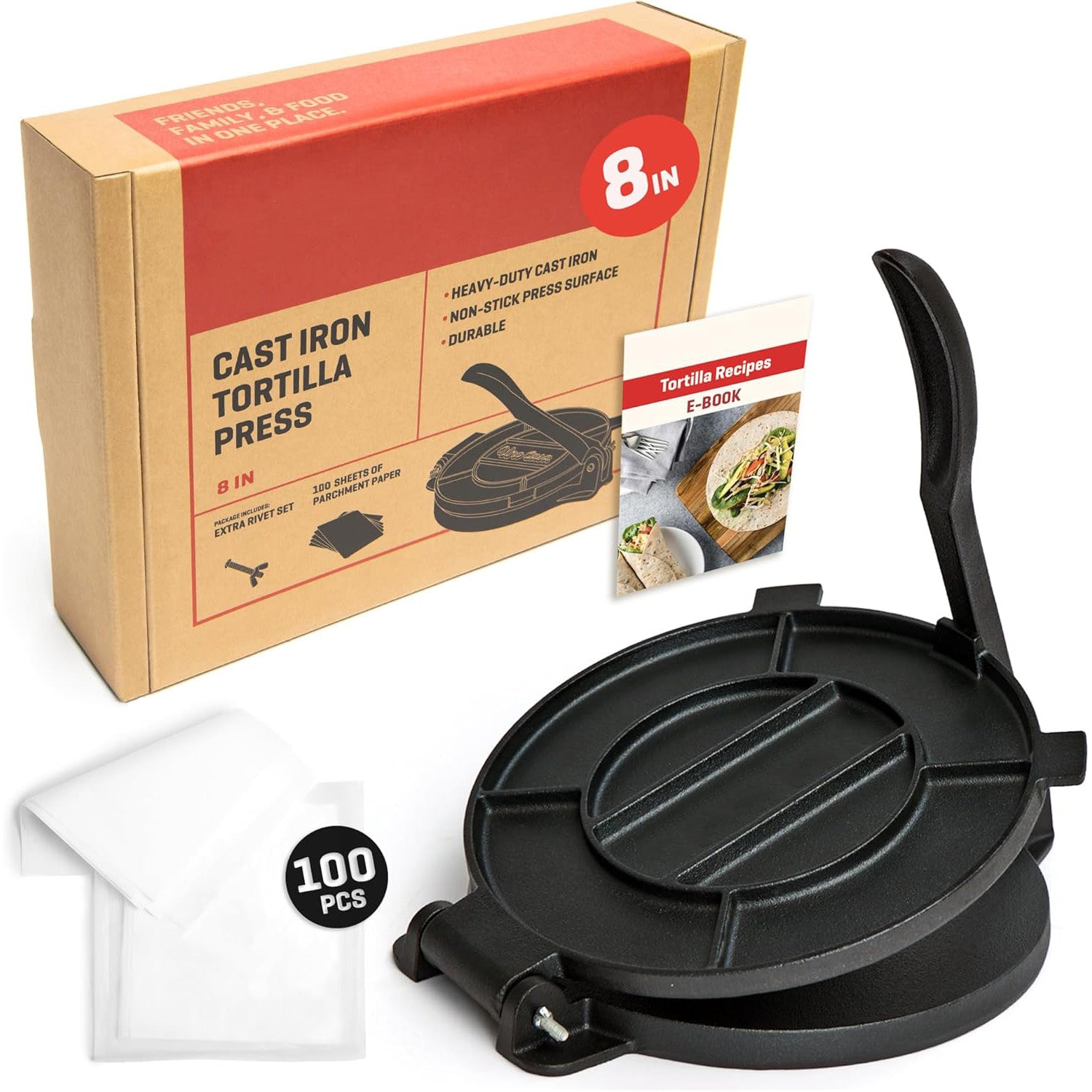 Cast Iron Tortilla Press for Homemade Flatbreads