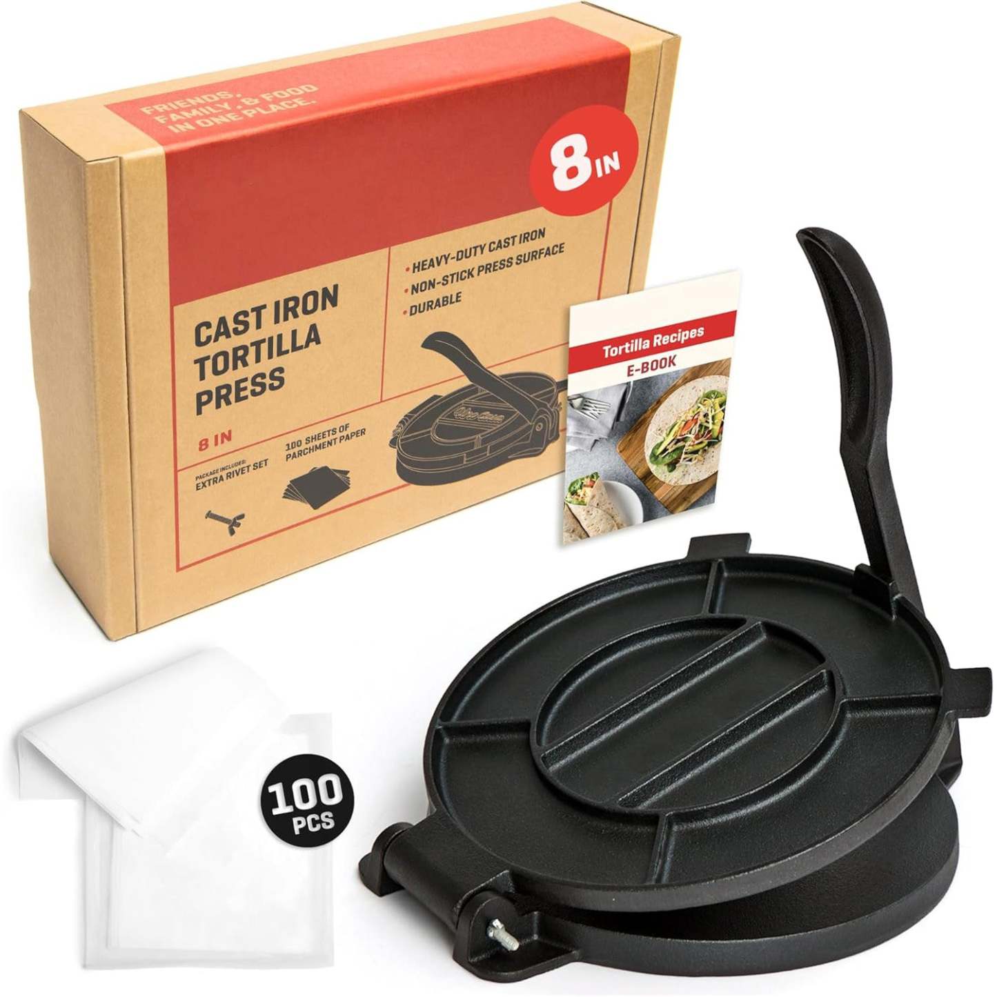 Cast Iron Tortilla Press for Homemade Flatbreads