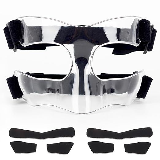Nasal bone protector, padded and adjustable sports mask
