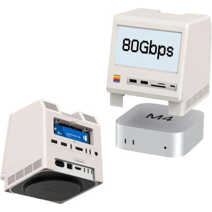 Hard Drive Enclosure with HD Display – Hub for Mac mini M4