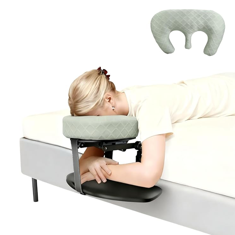 Massage headrest for bed, adjustable massage face rest for home use