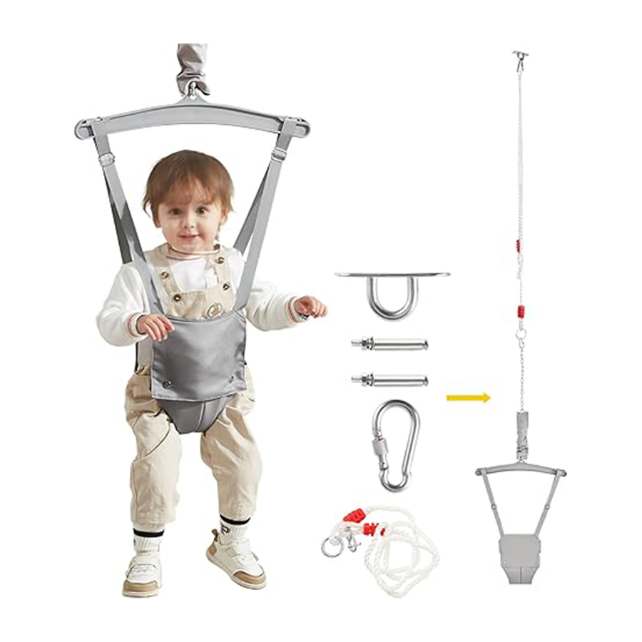 Baby bouncy chair with ceiling hooks