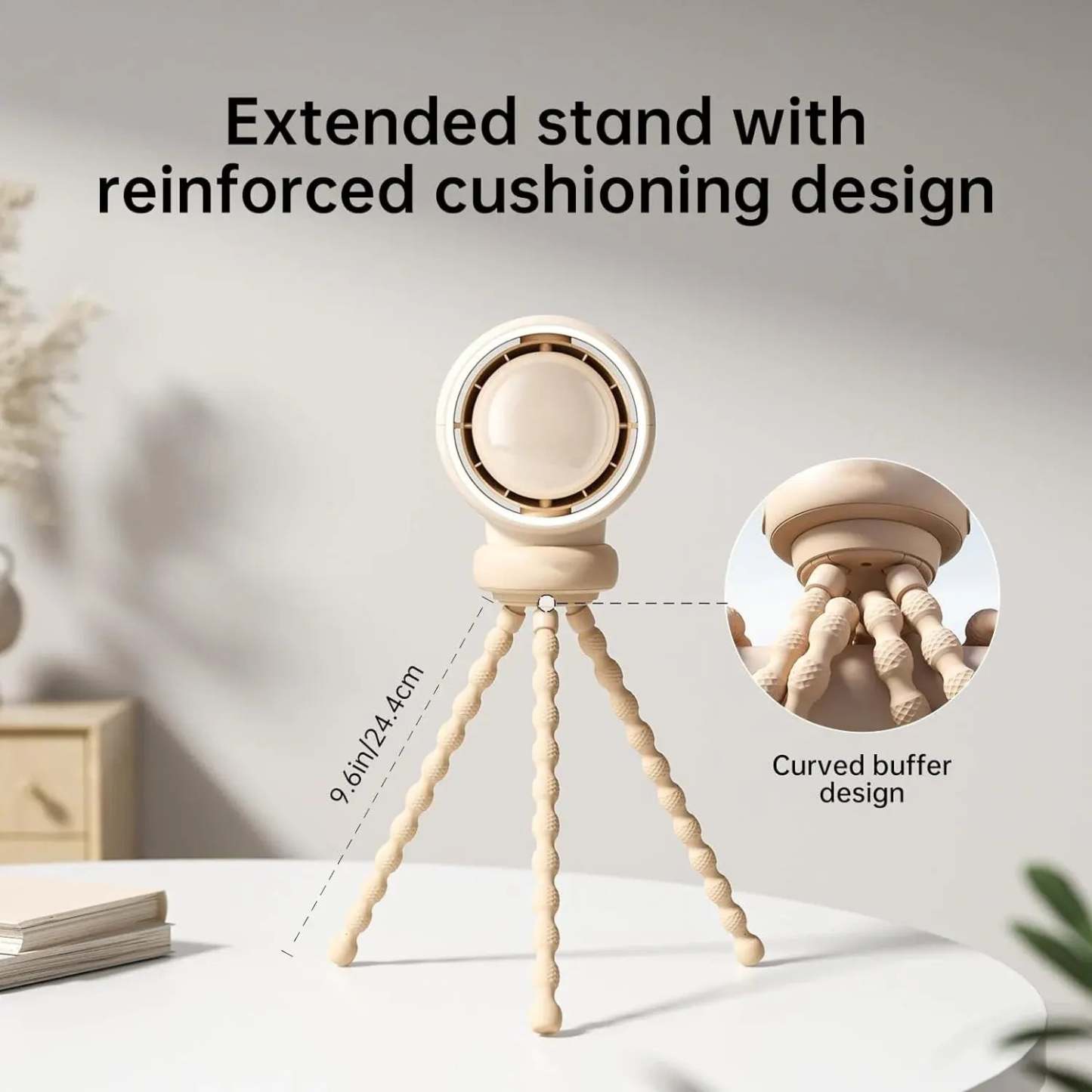 Baby Stroller Fan - Large, Safe Bladeless Fan with Night Light and Rechargeable 4000mAh Battery