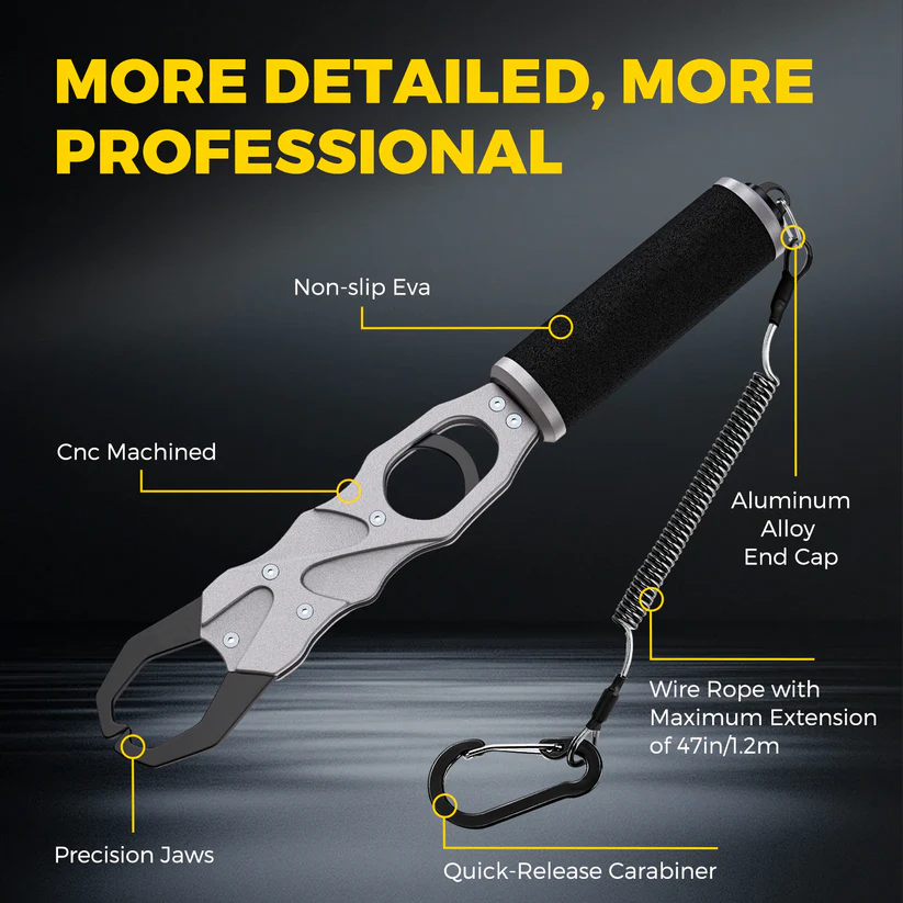 Aluminum Alloy Fish Lip Gripper with Scale – Durable, Lightweight, and Easy to Use for Fishing