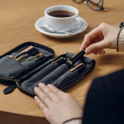The pen case can be opened 180 degrees.