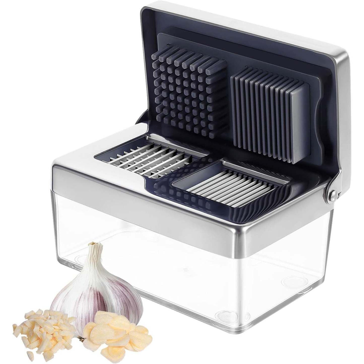 Garlic Press – No Peel Required, Stainless Steel, with Detachable Handle for Easy Crushing