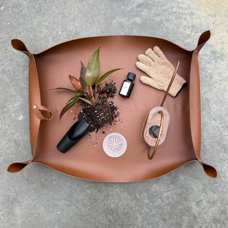 Large Faux Leather Plant Potting Mat – Stylish and Practical Gardening Accessory