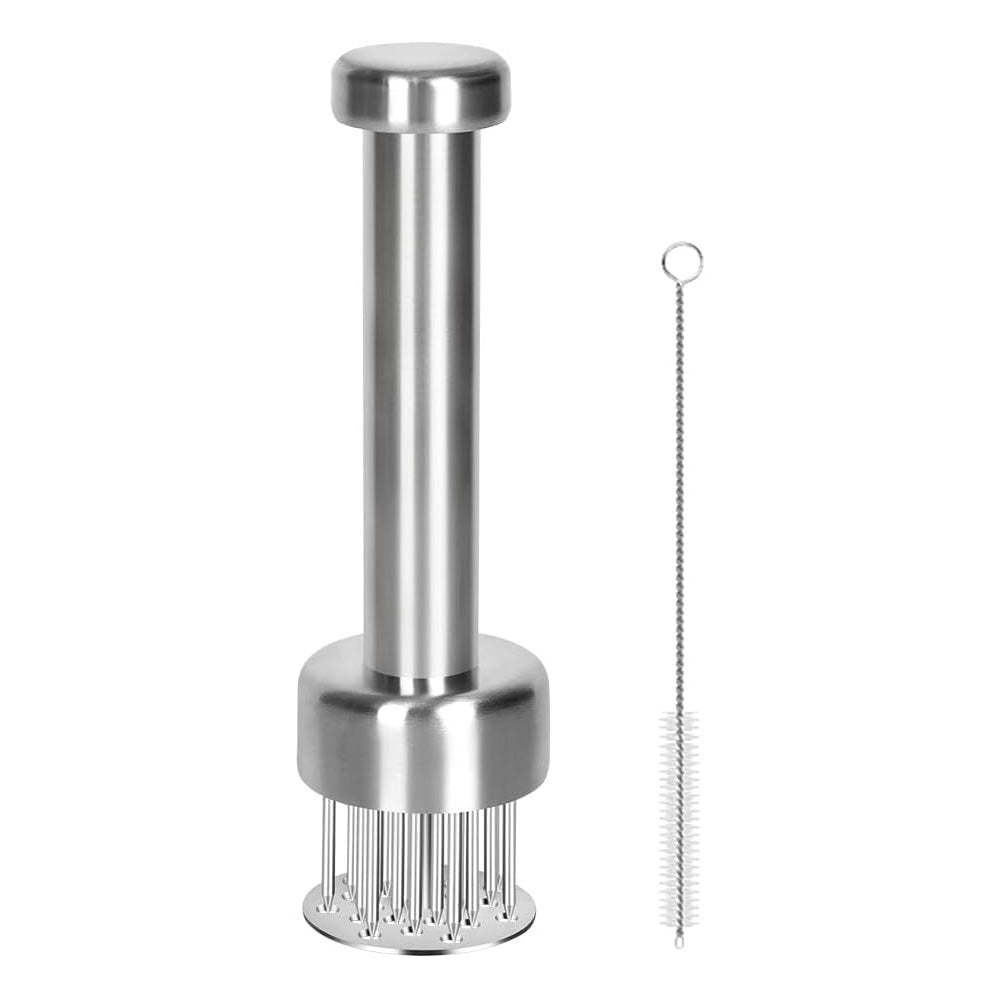 Meat Tenderizer, 304 Stainless Steel with 21 Needle Heads & Retractable Safety Guard