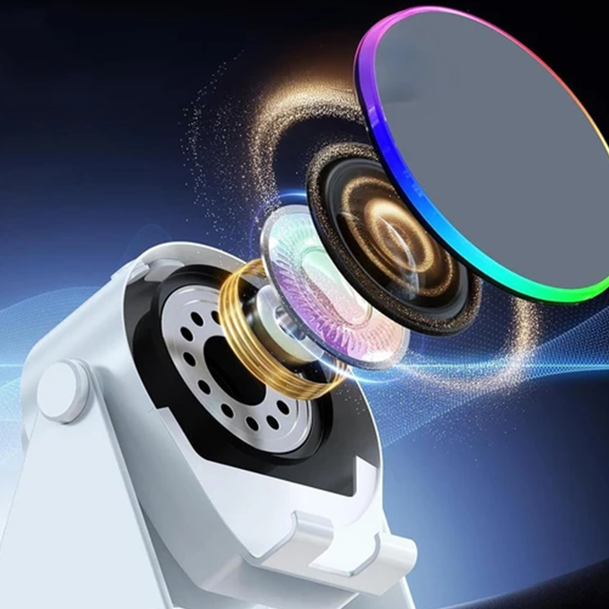 4-in-1 Wireless Bluetooth Speaker with 360° Adjustable Phone Stand