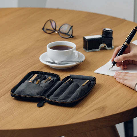 The pen case can be opened 180 degrees.