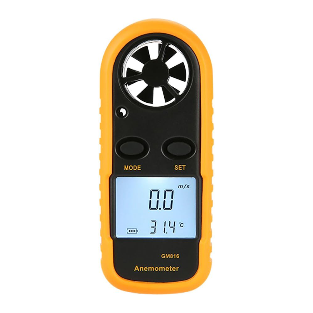 Pocket-sized handheld mini anemometer and thermometer